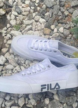 Мужские кеды fila оригинал 41 размер 26 см белые текстильные