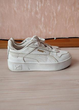 Шкіряні кросівки жіночі білі puma