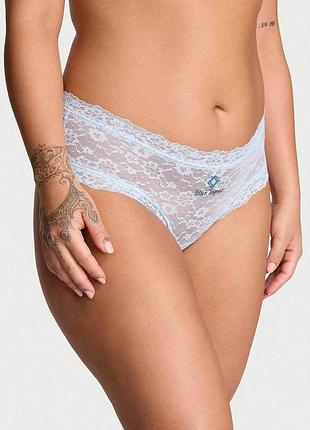 Жіночі трусики victoria's secret (7391839127055) posey lace cheeky xs блакитні
