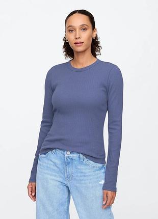 Женский лонгслив gap (4826241296672) pointeelle crewneck t-shirt m синий