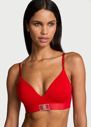 Бюстгальтер victoria's secret (322567289140) shine lightly lined 70b красный