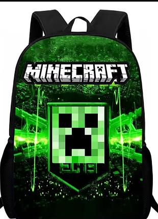 Рюкзак портфель ранець дитячий шкільний minecraft кріпер 39*29см для школи прогулянок геймерский чорний (1441)