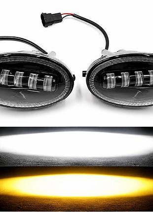 Противотуманные led фары honda civic, cr-v, accord, odyssey 60w w+y 6000k/3000k (комплект 2-шт)