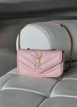 Жіноча сумка yves saint laurent loulou leather bag small рожевий