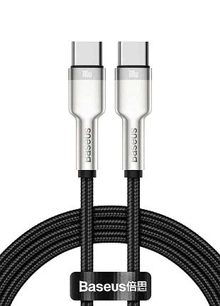 Кабель baseus cafule series metal data cable type-c to type-c 100w 1m black
