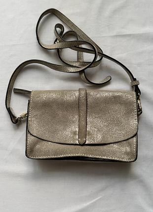 Zara сумка шкіра золотиста