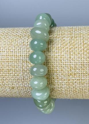 Браслет нефрит галтовка d-11х8мм+- l-18см+- стрейч новинка