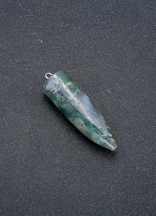 Кулон маятник шар из камня моховой агат 13х40х45мм (+-) новинка