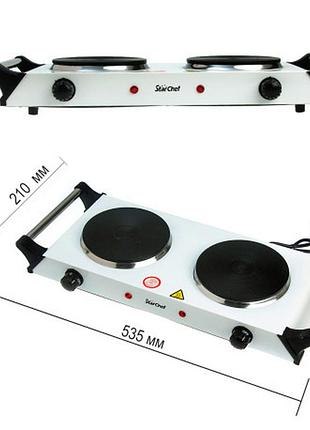 Плита электрическая 1500w, на две конфорки star chef st-8200a топ продаж!