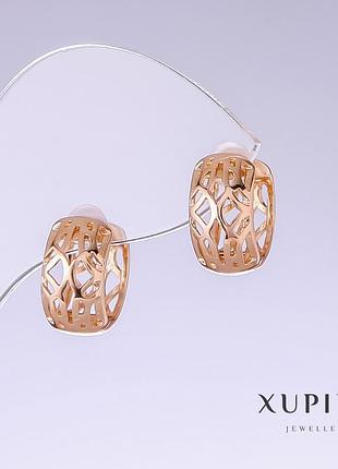 Серьги xuping l-14мм s-8мм позолота 18к новинка