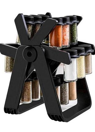 Карусель для специй spice rack на подставке 360° с 18 стеклянными баночками{н+16}(12) топ продаж!