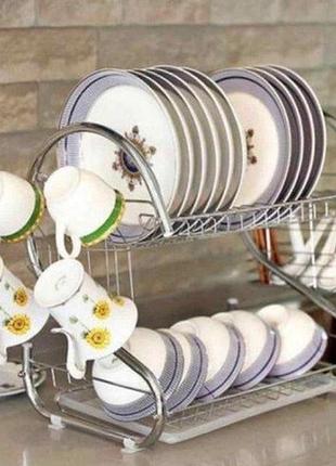 Сушилка для посуды kitchen storage rask (2 яруса){16}(14) топ продаж!