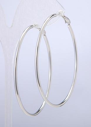 Серьги xuping кольца родий s-2мм + - d-58мм + - новинка