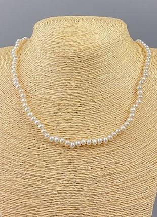 Ожерелье из речного жемчуга d 6х4мм+- l-49см новинка
