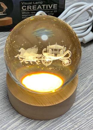 Декоративний 3d нічник шар 6 см «корета» теплий led(1)(60) топ продажів!