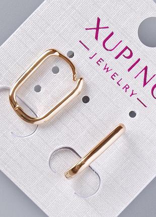 Серьги xuping d-17х2,5мм+-, позолота 18к новинка
