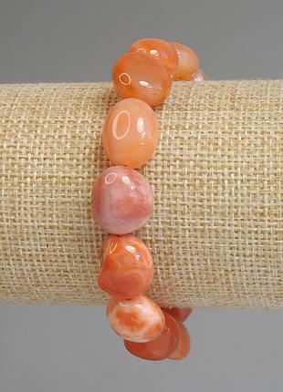 Браслет сердолик галтовка d-11-14х11-12м+- l-18мм+- стрейч новинка