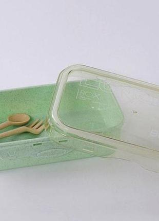 Ланчбокс c ложечкой и вилкой из экологичного сырья lunch box объемом 800 мл топ продаж!