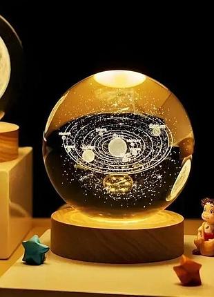Декоративный 3d ночник шар 6см «система планет» теплый led(1)(60) топ продаж!