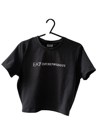 Спортивный кроп- топ футболка ea7 emporio armani p s