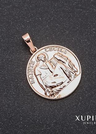 Кулон xuping "saint cecile" 25х35мм позолота 18к новинка