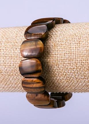 Браслет из натурального камня тигровый глаз 18х13мм обхват 18 см на резинке новинка