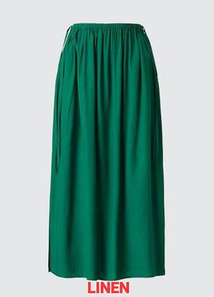 Льняная длинная юбка uniqlo