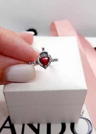 Серебряное кольцо "злая королева" pandora пандора 18 размер