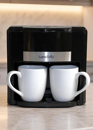 Кавомашина з двома чашками coffee machine and 5269 чорна / крапельна кавомашина / кавоварка електрична 500w