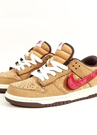 Кроссовки женские clot nike sb dunk low sp cork (36-37, 40 размер)