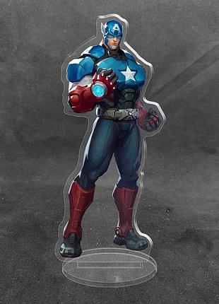 Акриловая коллекционная фигурка marvel rivals - steven rogers 15 см