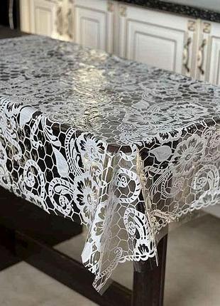 Клеенка lace 1,35м х 22м пвх, ажурная сота белая тм selena