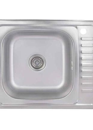 Мийка накладна 600х500х160мм 1 6050-l, satin 0,6мм brin6050lsat06 тм brinex