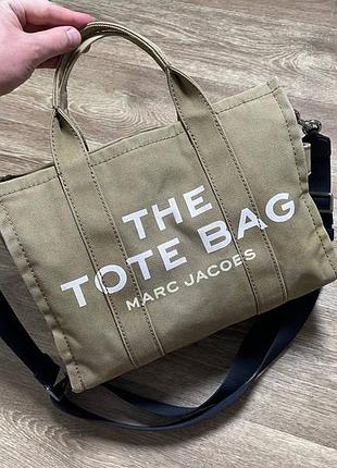 Сумка тоут marc jacobs the tote bag green canvas medium handbag