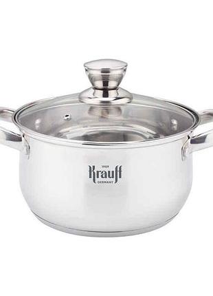 Каструля 5,8л зі скляною кришкою 24см 26-238-095 тм krauff