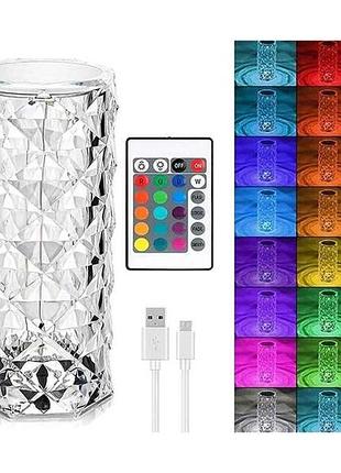 Ночник аккумуляторный rose diamond rgb с пультом 8962 тм китай