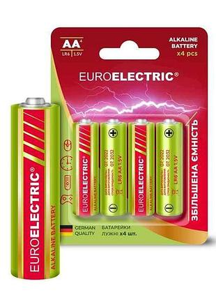 Батарейка щелочная lr6/aa 4шт 1,5v pe (блистер) тм euroelectric