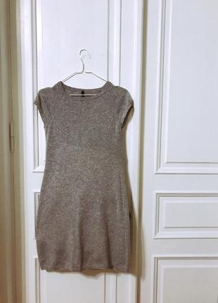 Серое шерстяное платье benneton 3