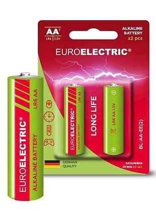 Батарейка щелочная lr6/aa 2шт 1,5v (блистер) тм euroelectric