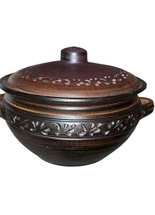 Шашлычка 3,5л декорядная с ручкой и крышкой тм этно керамика