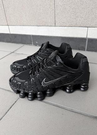 Кроссовки nike shox tn комбинированные черные
