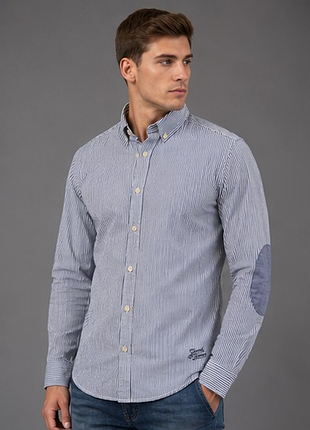 Новая рубашка jack &amp; jones original xl tight fit полоска с бирками 100% хлопок