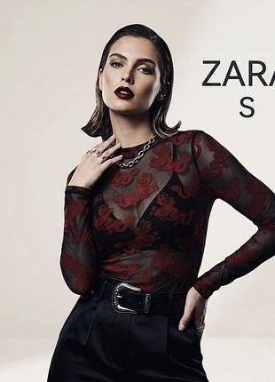 Топ водолазка готика сітка прозора зара zara