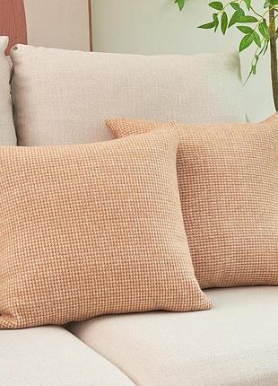 Наволочки acushla 45x45 см, набор 2 шт., богемный стиль, гусиная лапка хаки