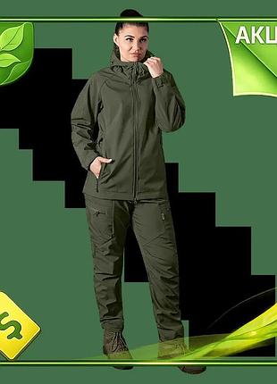 Ve костюм camotec pani softshell new version олива жіночий дихаючий комплект для активного відпочинку n6w_ver