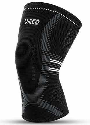 Наколенник компрессионный vilico m (40–44 см) черный 1шт – эластичный бандаж для поддержки колена, спорта, фитнеса и реабилитации
