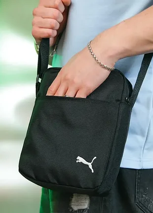 Сумка чорна спорт puma, месенджер чоловічий, барсетка пума