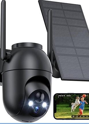 Уличная wifi камера видеонаблюдения с солнечной панелью siioe dm324, аккумуляторная, поворотная