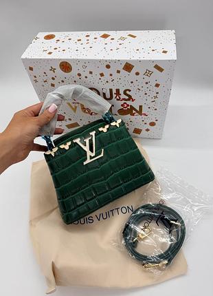 Louis vuitton capucines mini green croco