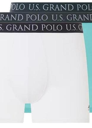 Трусы боксеры мужские esmara men u.s. grand polo комплект из 3 штук белые бирюзовые синие 2xl (60/62)
